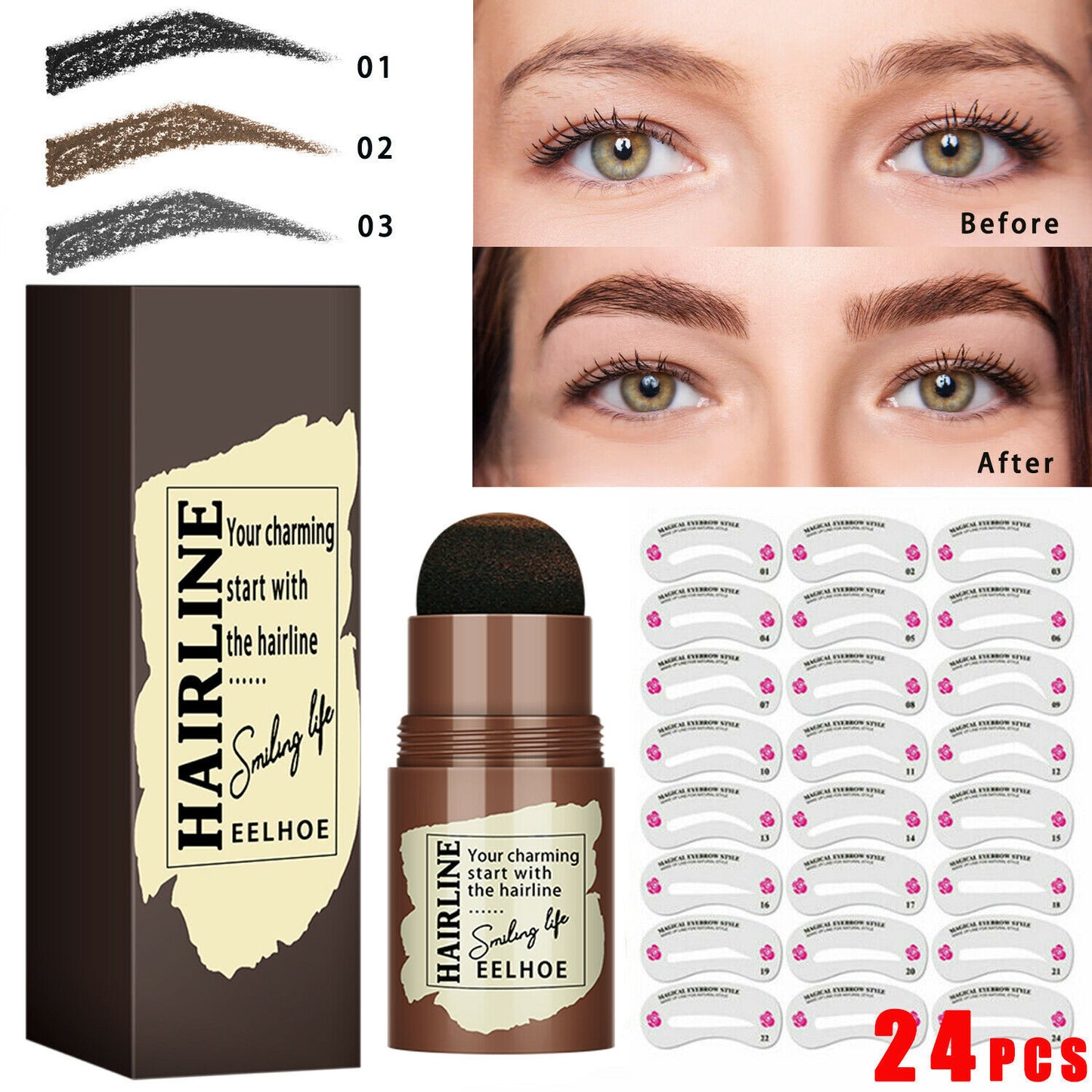 Beautiful Eyebrow Stamp Stencil Kit - Collumn