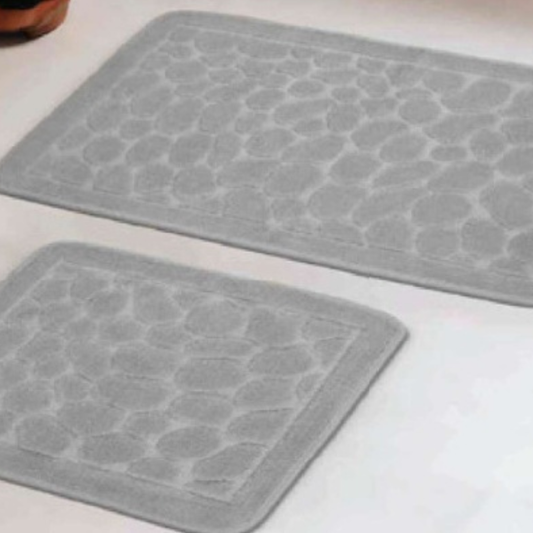Wholesale two-piece cotton jacquard bath mat set model J-001