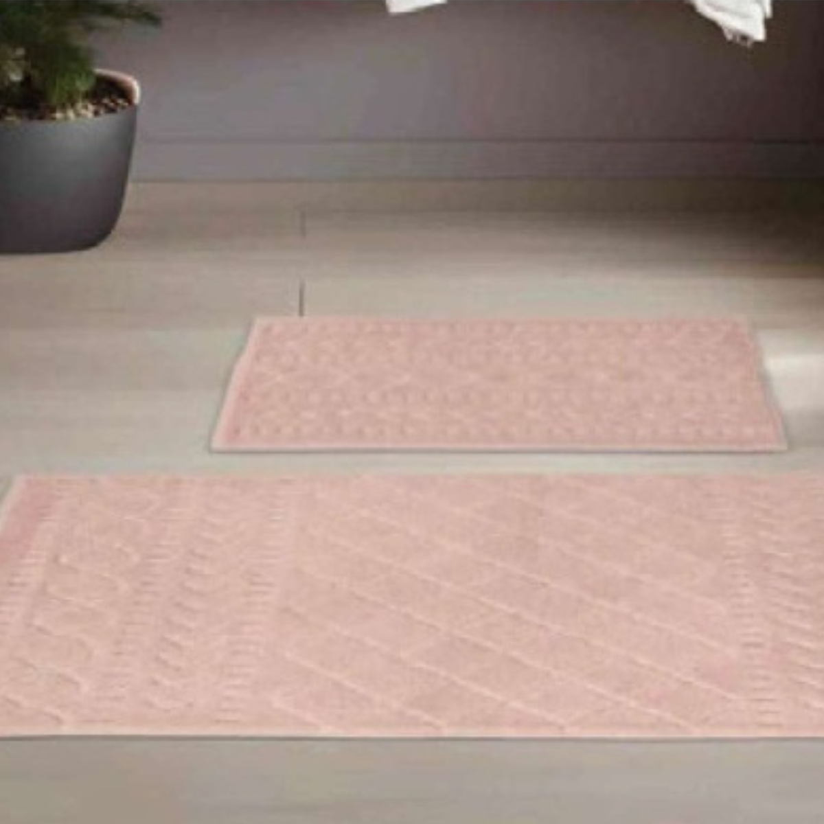 Wholesale two-piece cotton jacquard bath mat set model J-006
