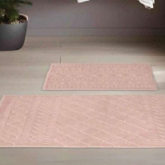 Wholesale two-piece cotton jacquard bath mat set model J-006