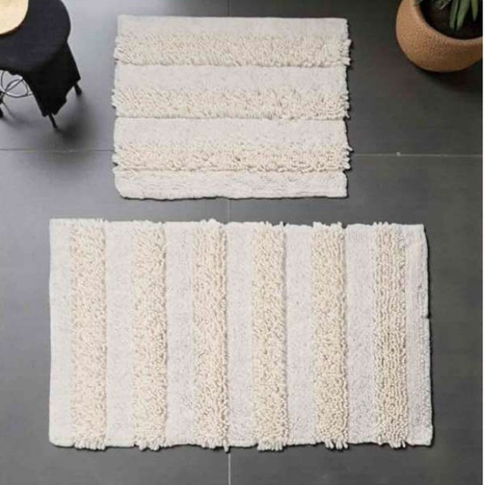 Wholesale two-piece cotton noodle bath mat set model M-001