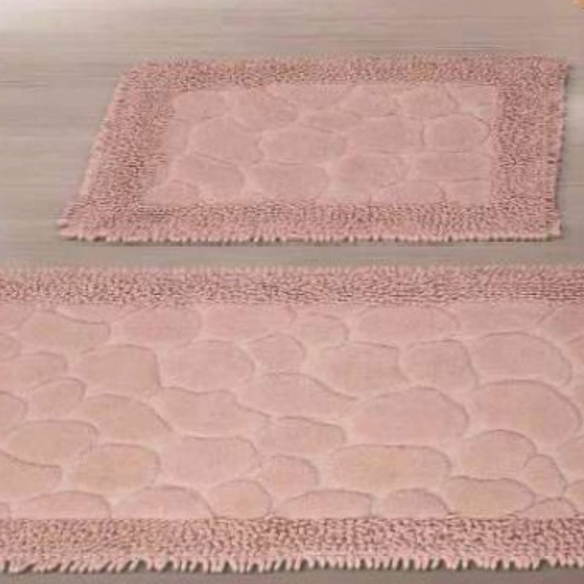 Wholesale two-piece cotton noodle bath mat set model M-012