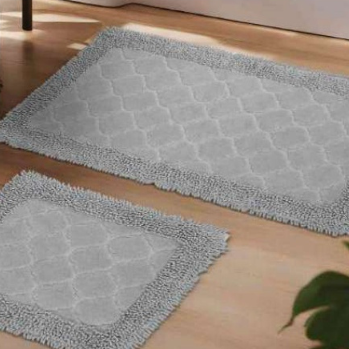 Wholesale two-piece cotton noodle bath mat set model M-015