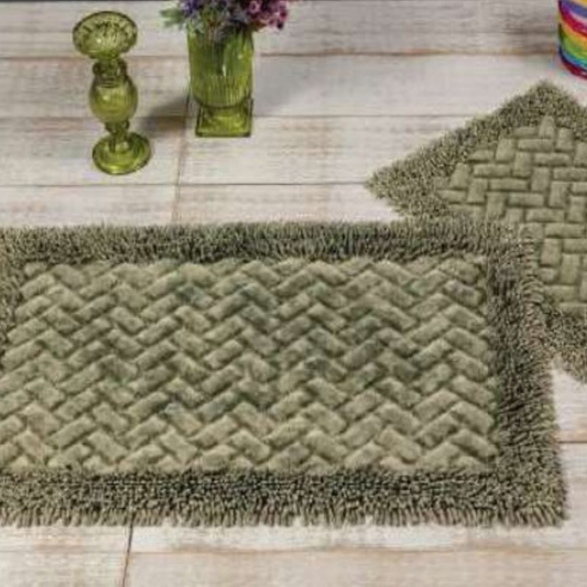 Wholesale two-piece cotton noodle bath mat set model M-024
