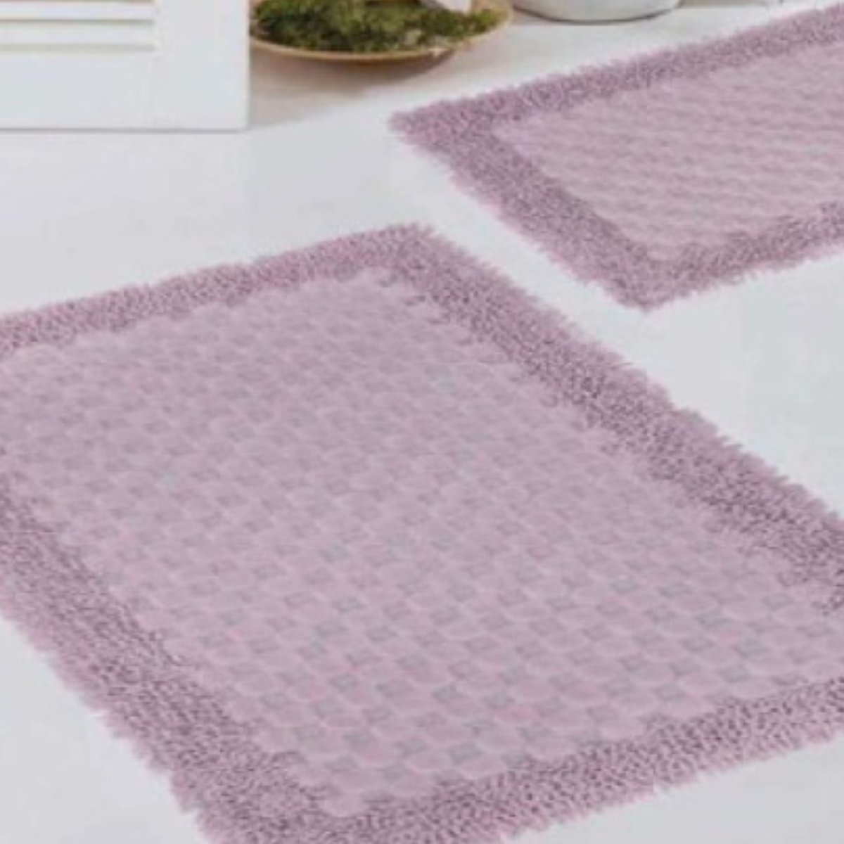 Wholesale two-piece cotton noodle bath mat set model M-039