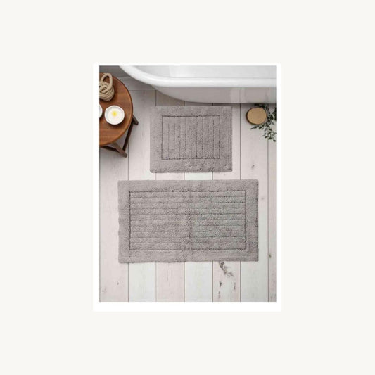 Wholesale tufted bath mat set T-020 in neutral grey