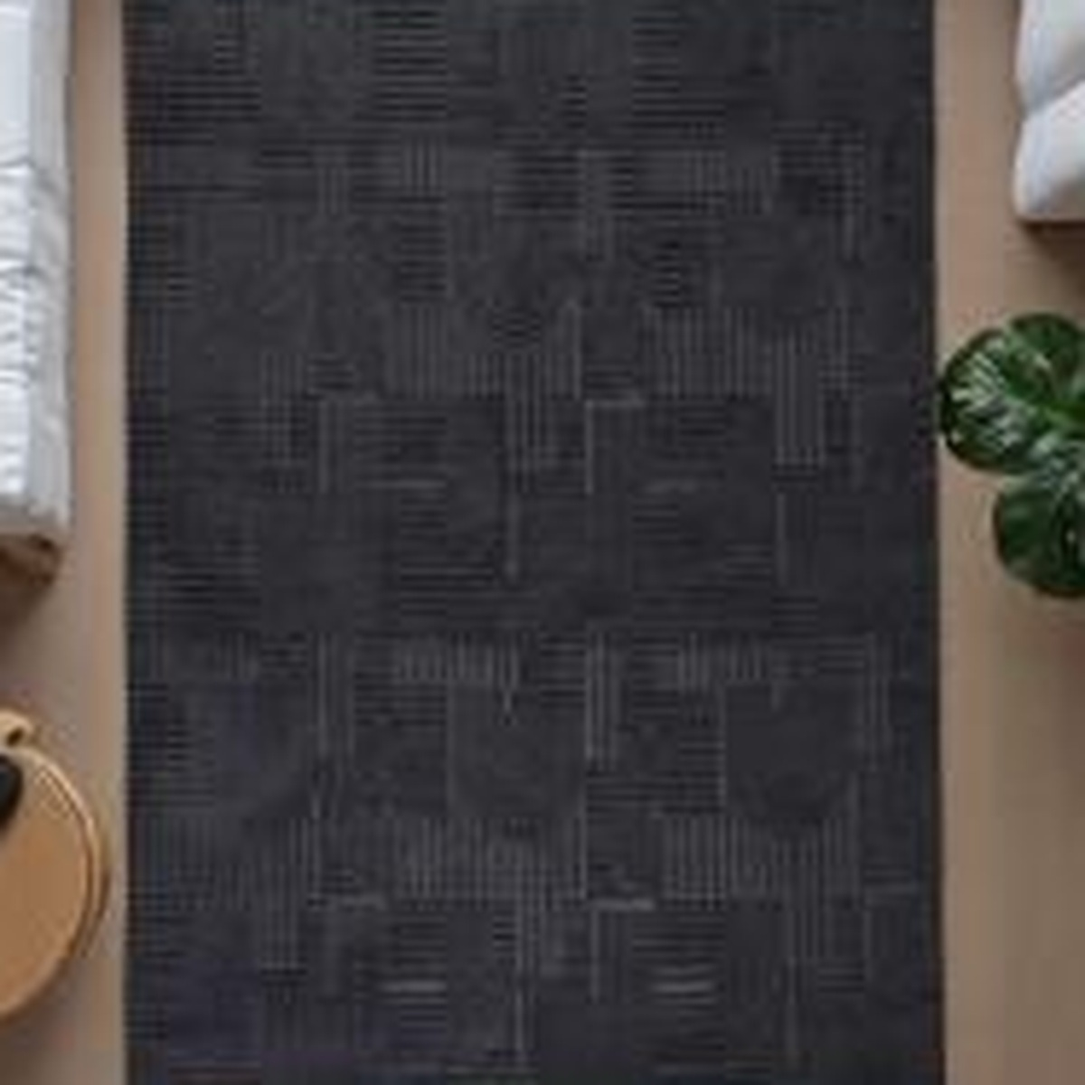 Wholesale washable bathroom rug WS014 with modern neutral pattern